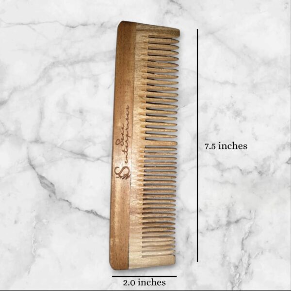 Seaa Wooden Eco Friendly Neem Comb Hair Care Growth Regular Use Lily Comb - Image 3