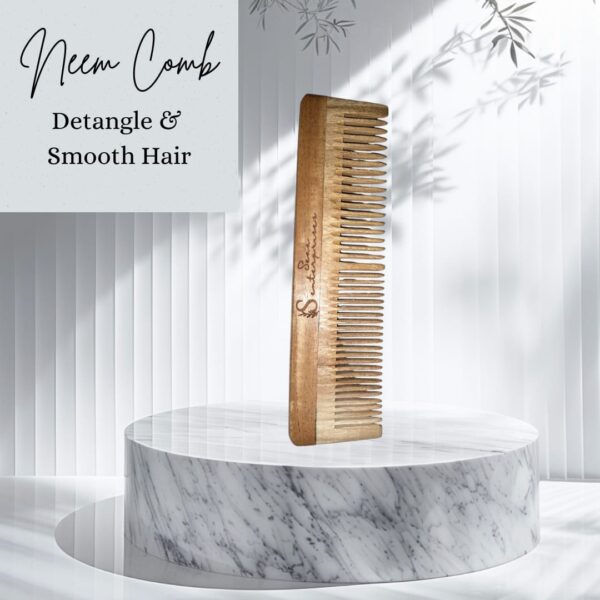 Seaa Wooden Eco Friendly Neem Comb Hair Care Growth Regular Use Lily Comb - Image 4