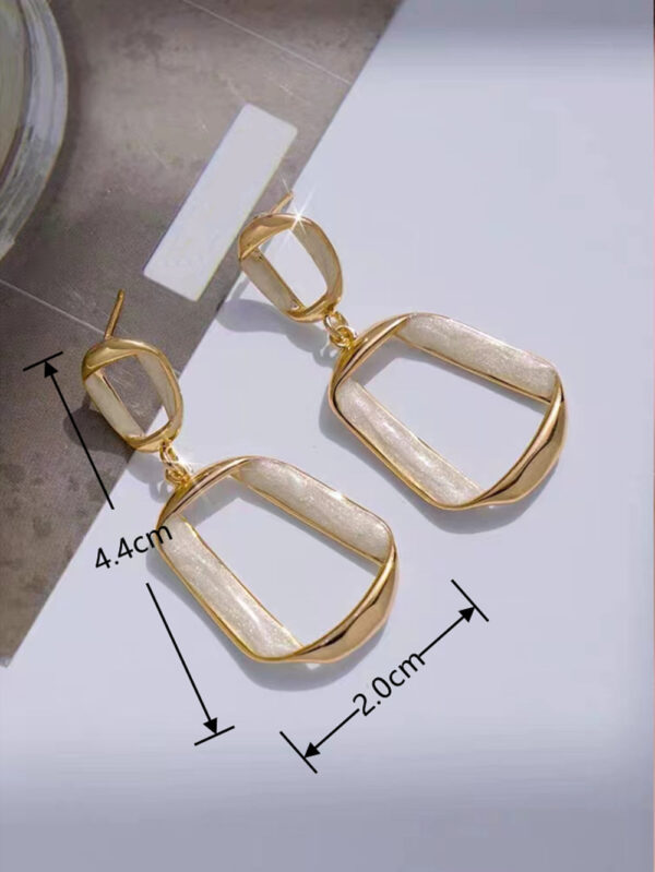Fancy Hollow Triangle Long Geometric Drop Earrings - Image 6