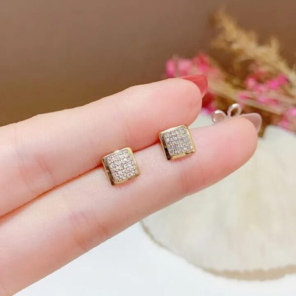 Square Long Tassel Earring Gold Platted Long Classic - Image 3