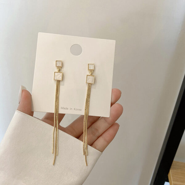 Long Chain Dangler Gold Plated Earring - Image 4