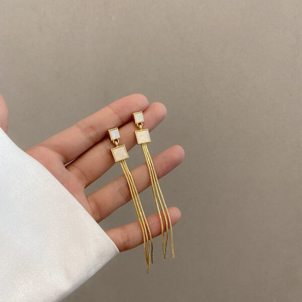 Long Chain Dangler Gold Plated Earring - Image 5
