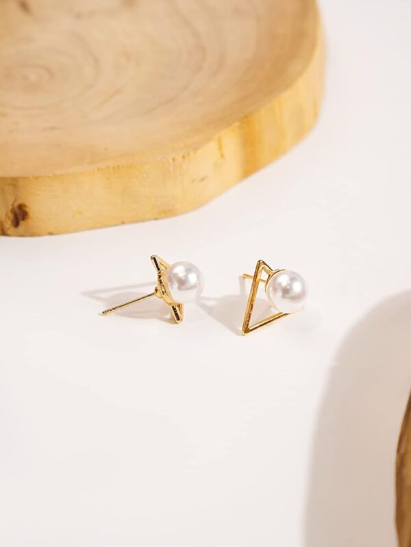 Simple Creative Geometric Stud Earrings Faux Pearl Earring Wedding Jewelry | Jewelry & Watches | Fashion Jewelry | Earrings - Image 2