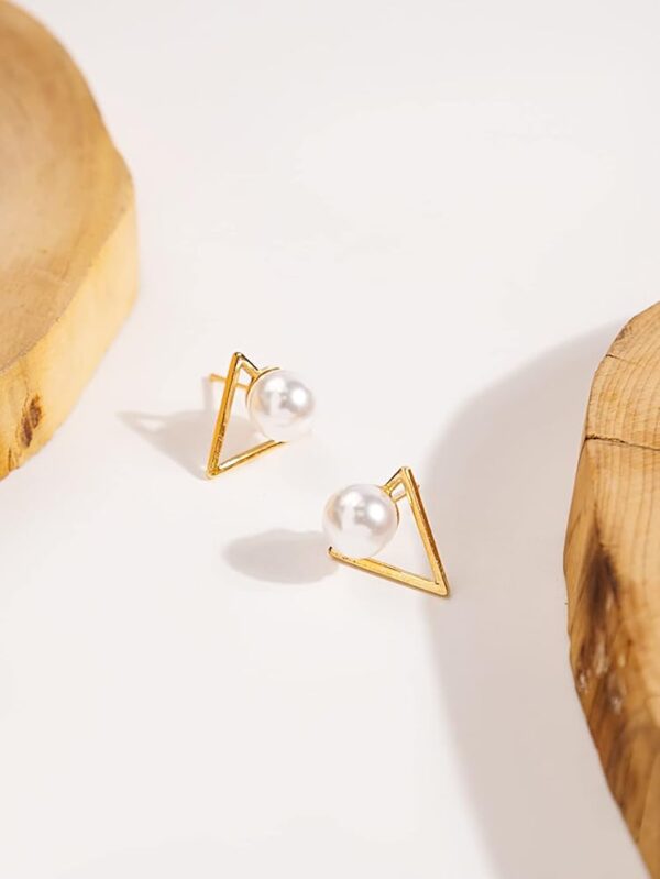 Simple Creative Geometric Stud Earrings Faux Pearl Earring Wedding Jewelry | Jewelry & Watches | Fashion Jewelry | Earrings - Image 3