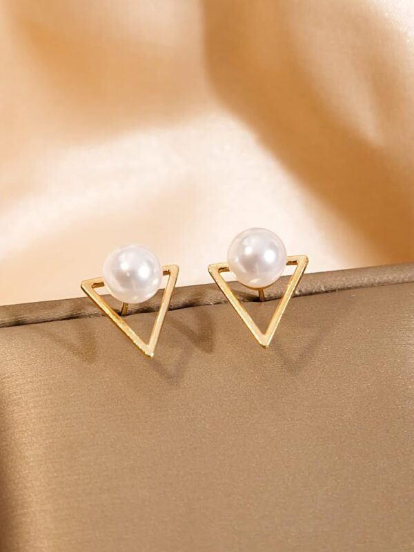 Simple Creative Geometric Stud Earrings Faux Pearl Earring Wedding Jewelry | Jewelry & Watches | Fashion Jewelry | Earrings - Image 4