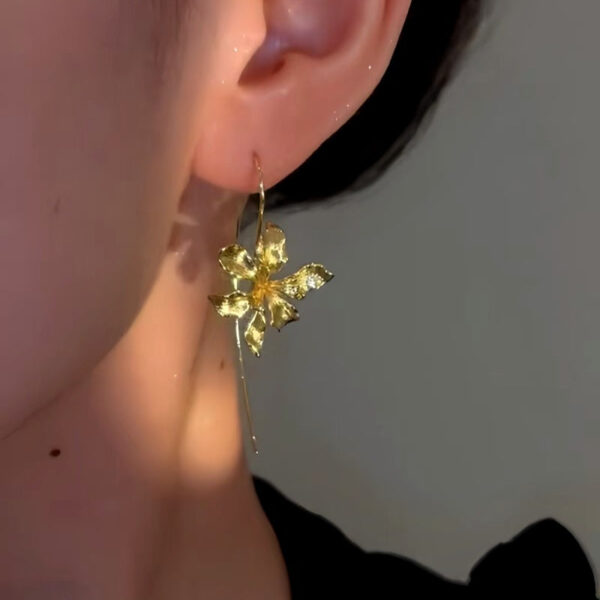 Pure 92.5 Sterling Silver Golden Bloom Earrings | Classic and Beautiful Earrings for Girls and Women | 925 Hallmarked | Gift for Girls and Women - Image 2