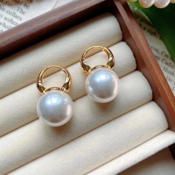 Elegant Pearl Earrings for Women Hoop Earrings Set Dainty Design Safe Material for Mother's Day Valentine's Day Present - Image 5