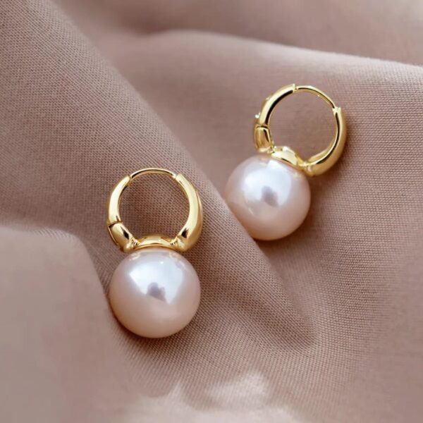 Elegant Pearl Earrings for Women Hoop Earrings Set Dainty Design Safe Material for Mother's Day Valentine's Day Present - Image 3