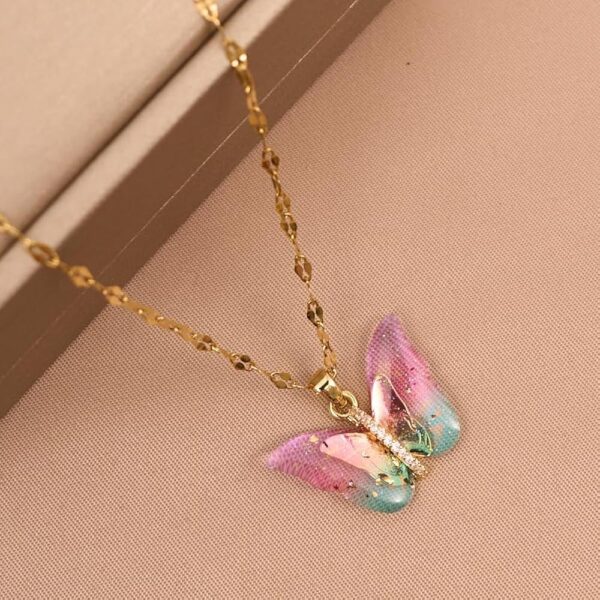 Butterfly Pendant Necklace for Women & Girls Stylish Golden Necklace | Neck Chain | Locket | Modern Design | Birthday & Special Occassion Gift Aesthetic Jewellery Accessories anti tarnish