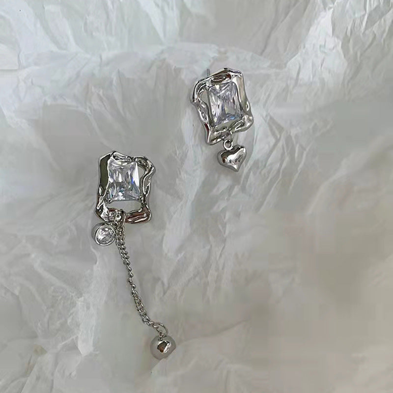 Diamond-Shaped Crystal Drop Earrings | Elegant Party Wear Jewelry | Lightweight & Hypoallergenic - Image 5