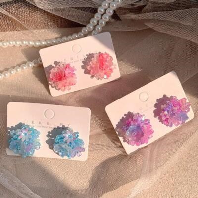 Purple Pearly Flower Earrings – Elegant Floral Studs for Women - Image 6