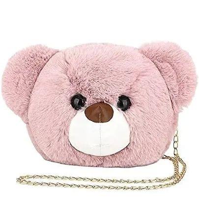 Sling Bag Cute Furr Pink Cross Body Fancy Purse Carry